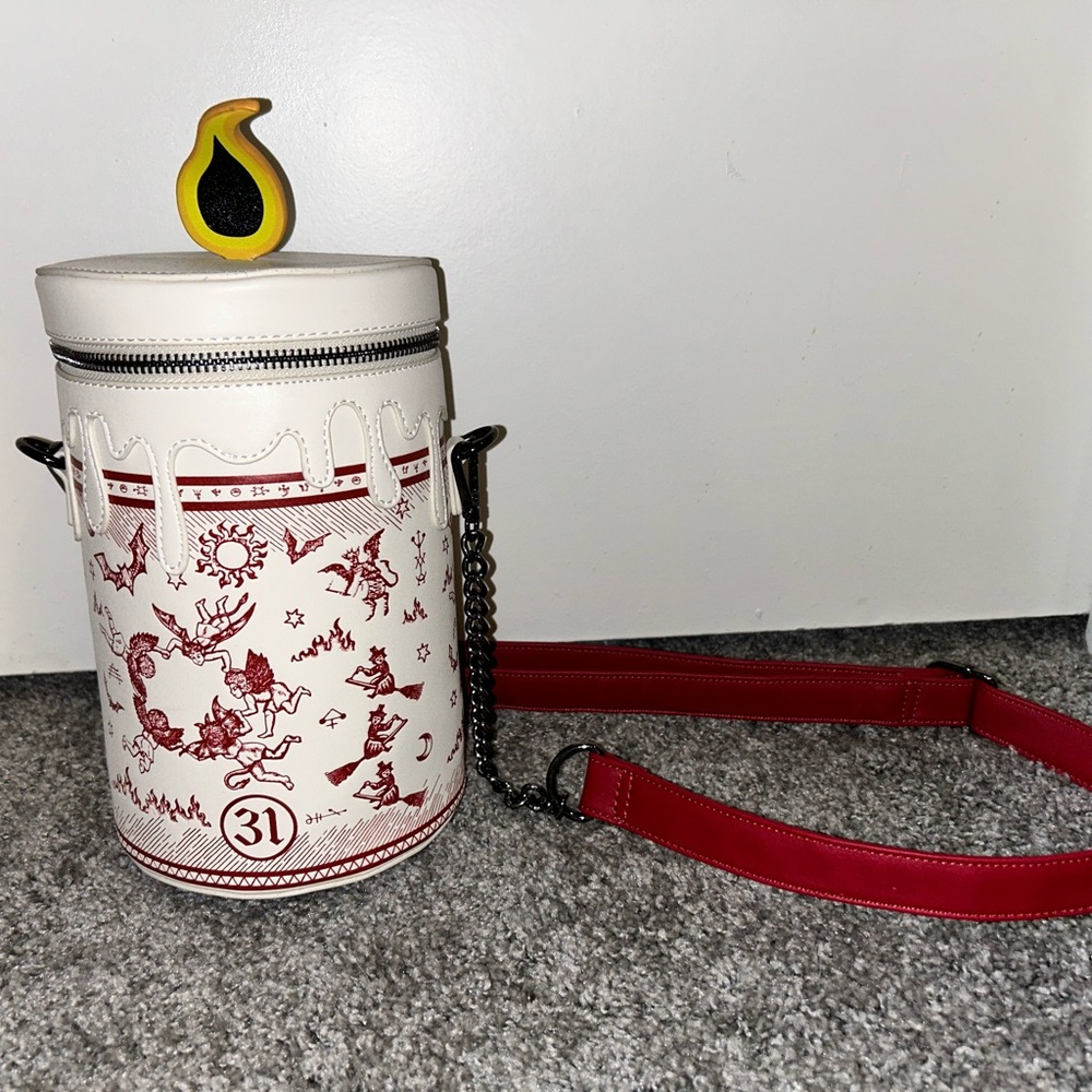 Loungefly Red and White Crossbody Bag